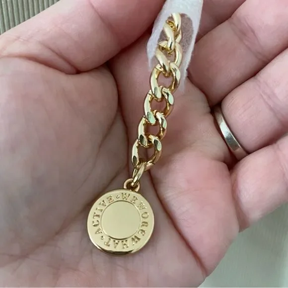 WeWoreWhat Scoop Ribbed Bodysuit Gold Chain Belt Khaki L Large NWOT - Picture 6 of 9